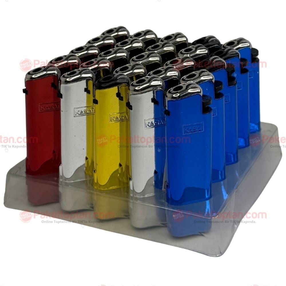 Kasai Taşlı Metal Çakmak x25 li Paket