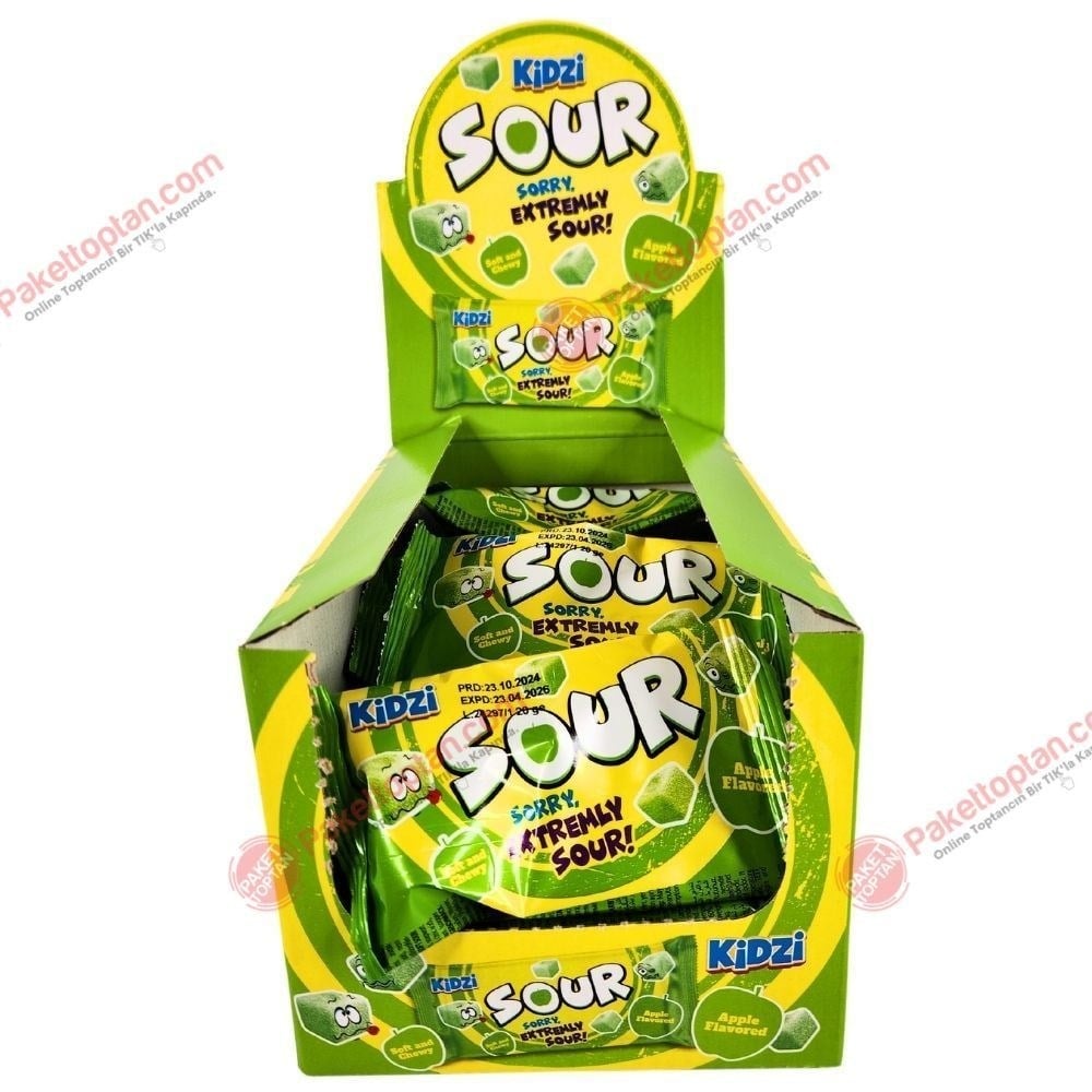 Kidzi Ekşi Yumuşak Şeker 20 Gr Elma x24 lü Paket
