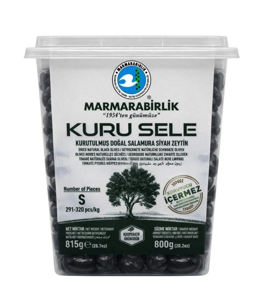 Marmarabirlik Kuru Sele 800 Gr Siyah Zeytin S (29-32)
