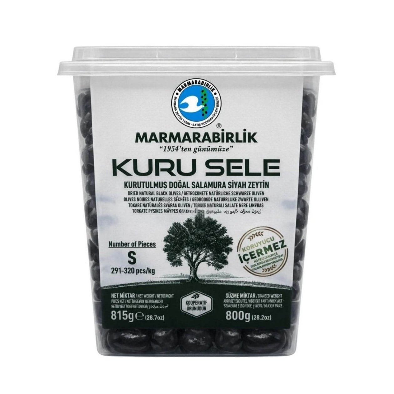 Marmarabirlik Kuru Sele 800 Gr Siyah Zeytin S (29-32)