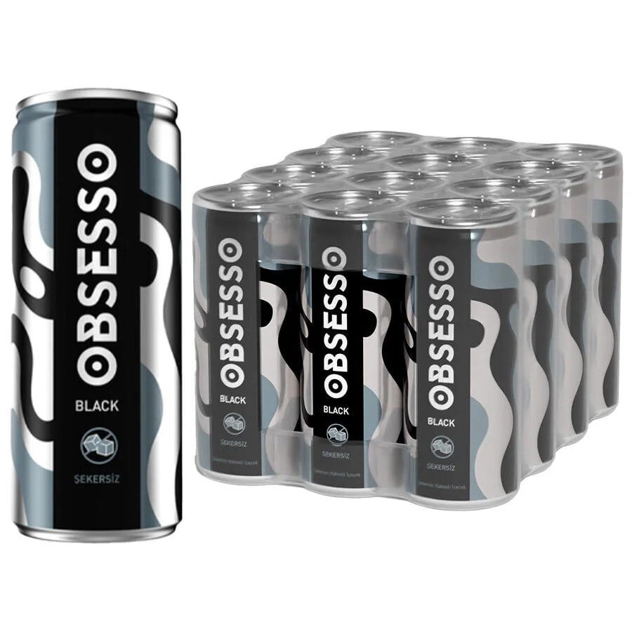 Obsesso Black Şekersiz Sütsüz 250 Ml x12 li Koli