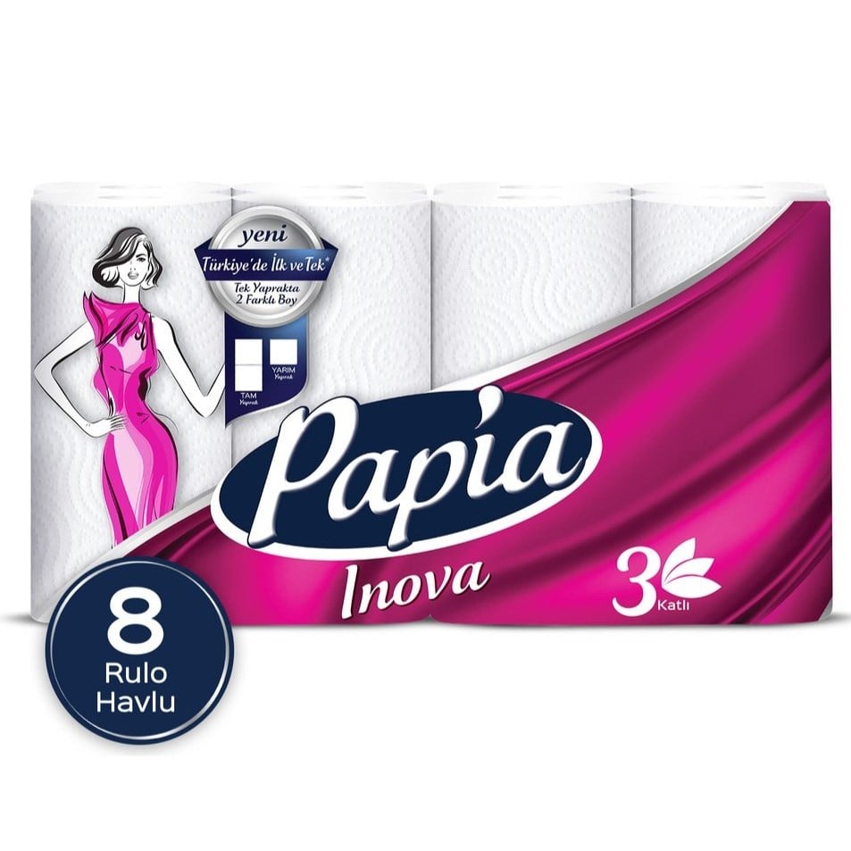 Papia İnova 8 li Havlu x3 lü Koli