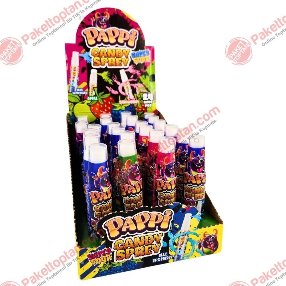 Pappi Candy Ekşi Şekerli Sprey 28 Ml x24 lü Paket