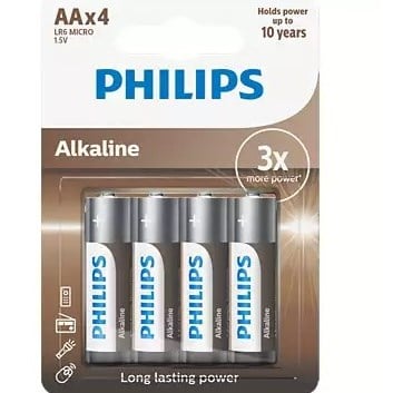Philips 4 lü Alkaline Kalem Pil AA LR6A4B x12 li Paket