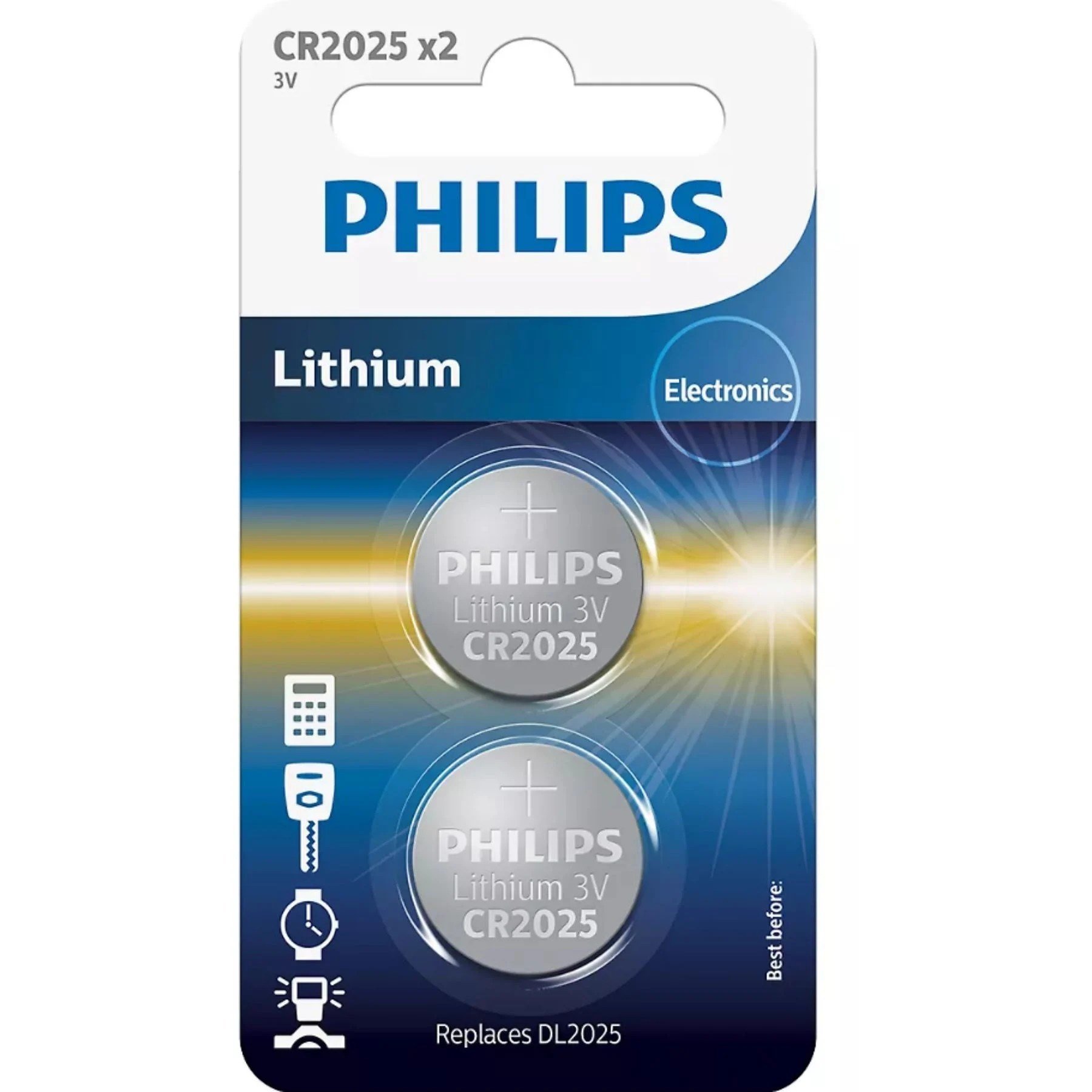 Philips Düğme Pil CR2025 Lityum 2 li Kartela