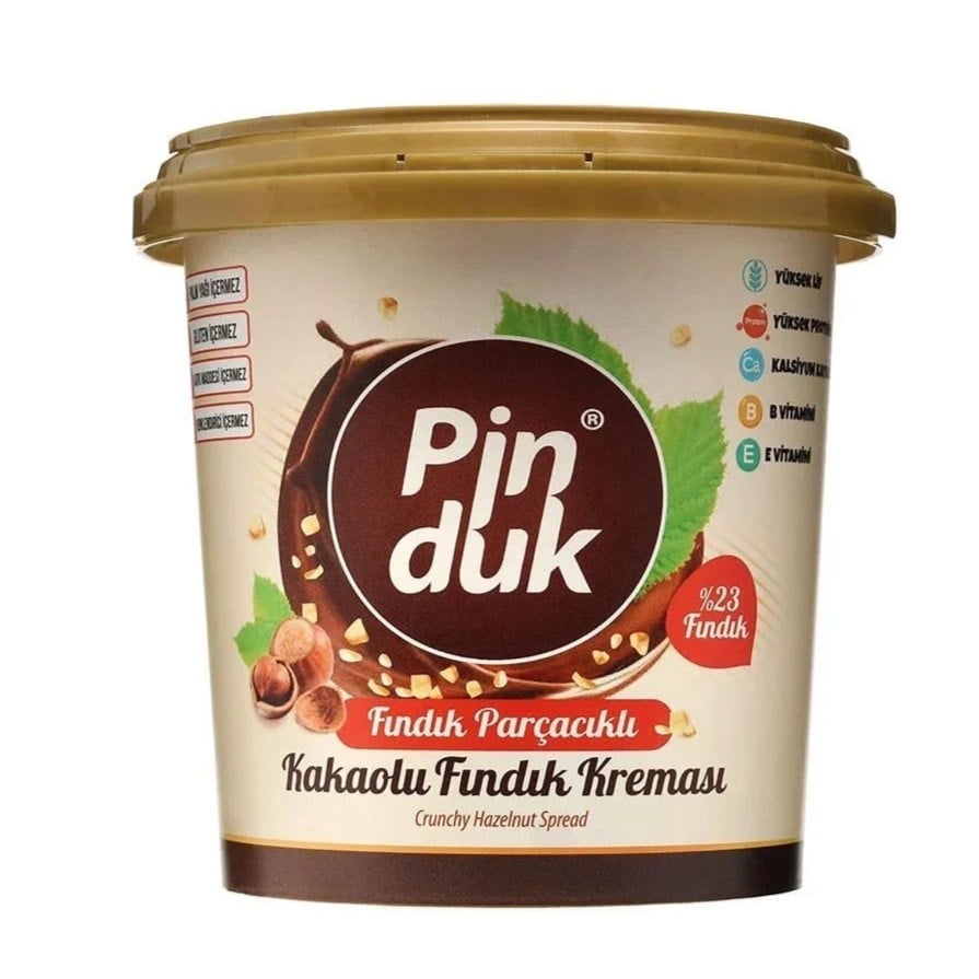 Pinduk 800 Gr Kakaolu Fındık Parçacıklı Krema (%23 Fındık) x6 lı Koli