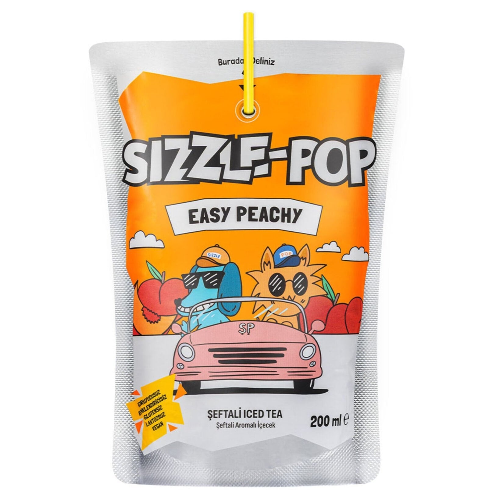 Sizzle Pop Soğuk Çay Easy Peachy 200 Ml x20 li Koli