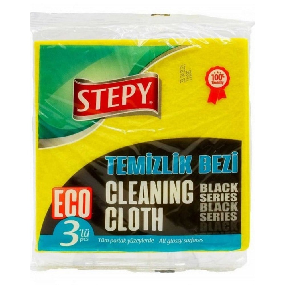 Stepy Black 3 lü Sarı Bez 34x35 Cm