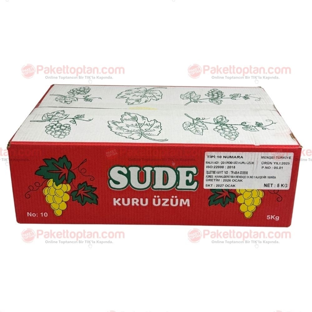 Sude Kuru Üzüm 10 No Dökme 5 kg lık Koli
