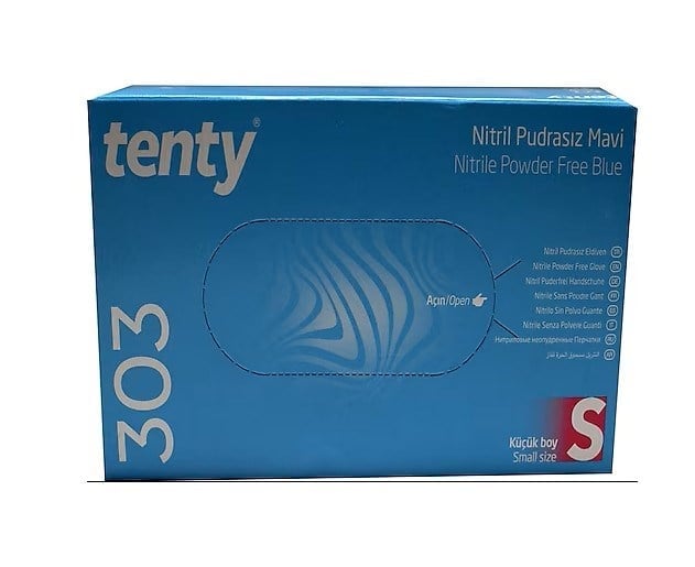 Tenty Mavi Nitril Eldiven Small 100 lü