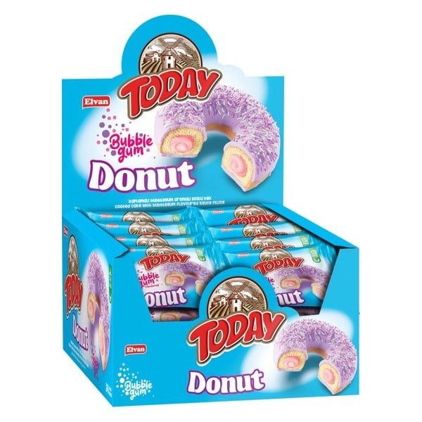 Today Donut Kek Bubble Gum Aromalı 35 Gr x24 lü Paket