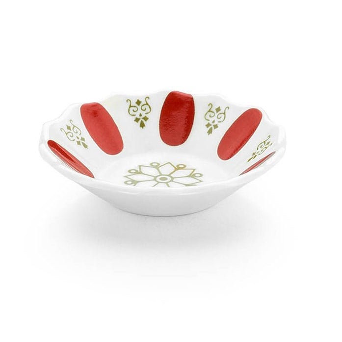 Tria Melamin Çay Tabağı 11 Cm TM104 Beyaz Kırmızı x6 lı Paket