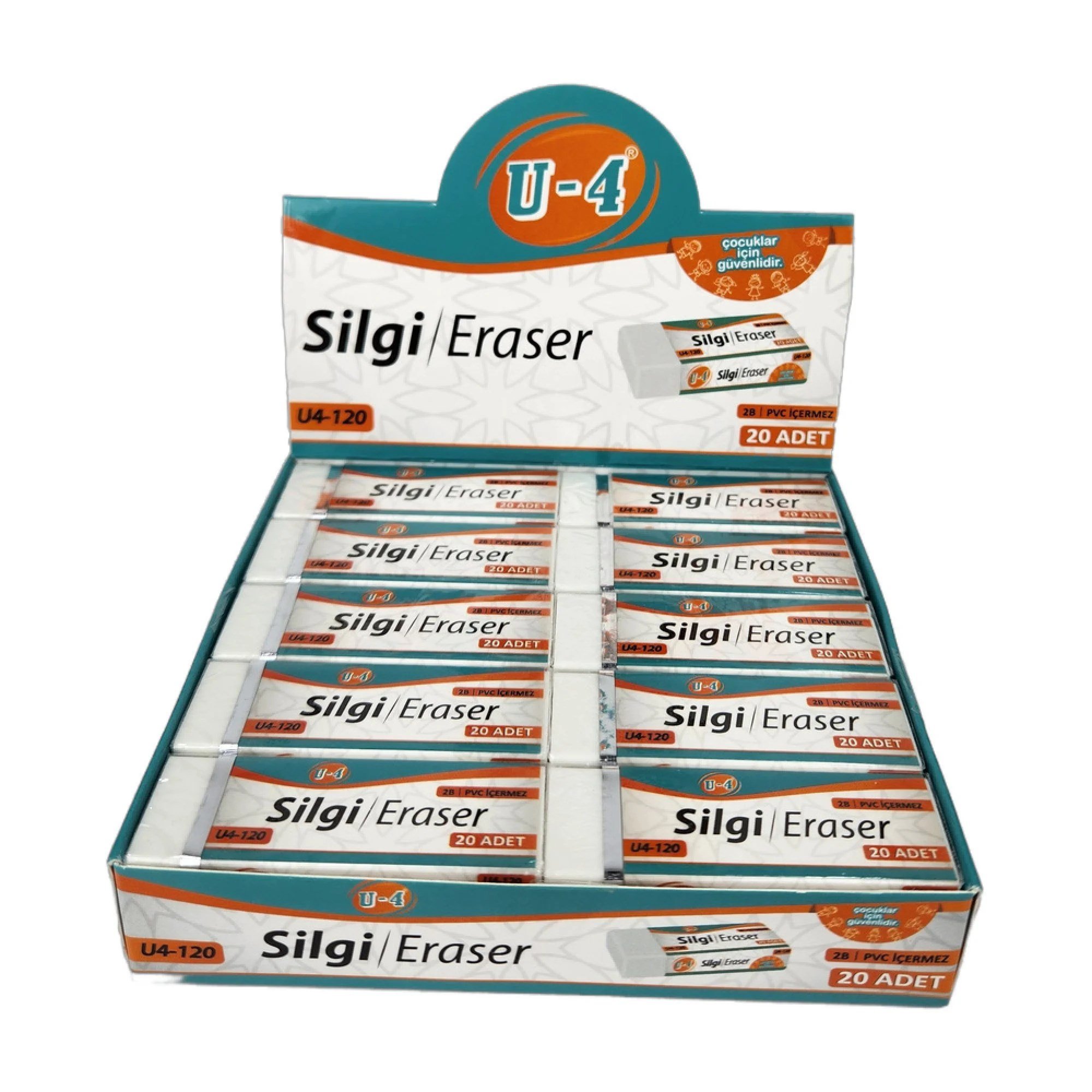 U-4 Beyaz Silgi U4-120 x20 li Paket