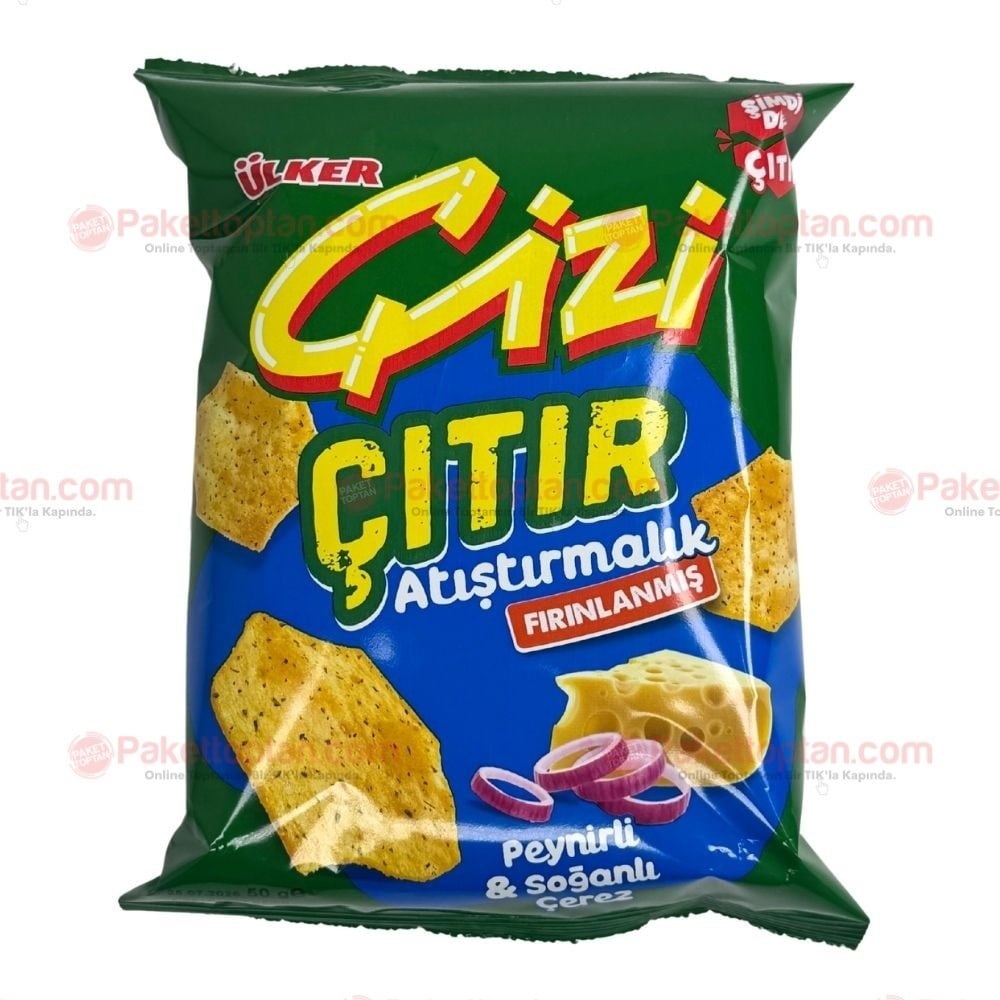 Ülker Çizi Çıtır Atıştırmalık 50 Gr Peynir ve Soğan Aromalı Çerez x14 lü Koli