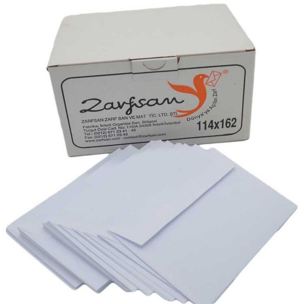Zarfsan Zarf 100 lü Silikonlu 114x162 mm x5 li Koli