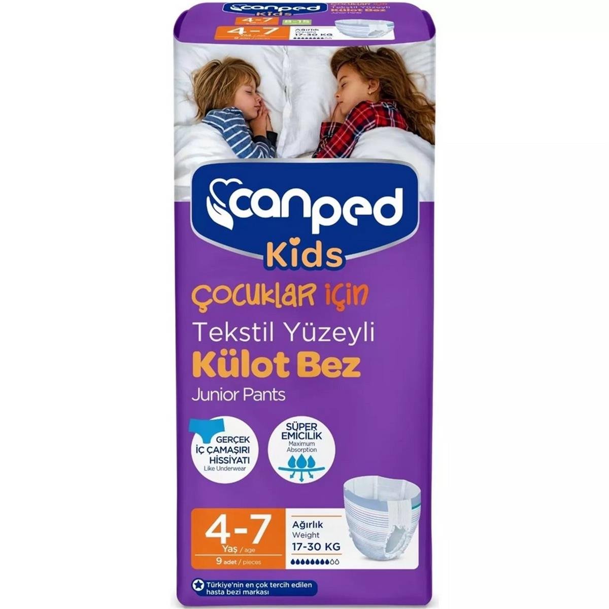 Canped Kids Külot 4-7 Yaş 9 Adetli
