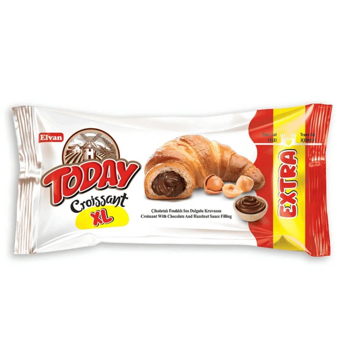 Elvan Today Kruvasan XL Çikolatalı 62 Gr x24 lü Paket