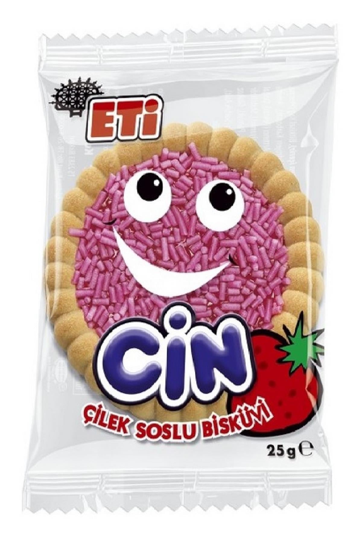 Eti Cin 25 gr Bisküvi Çilek Soslu Bisküvi 