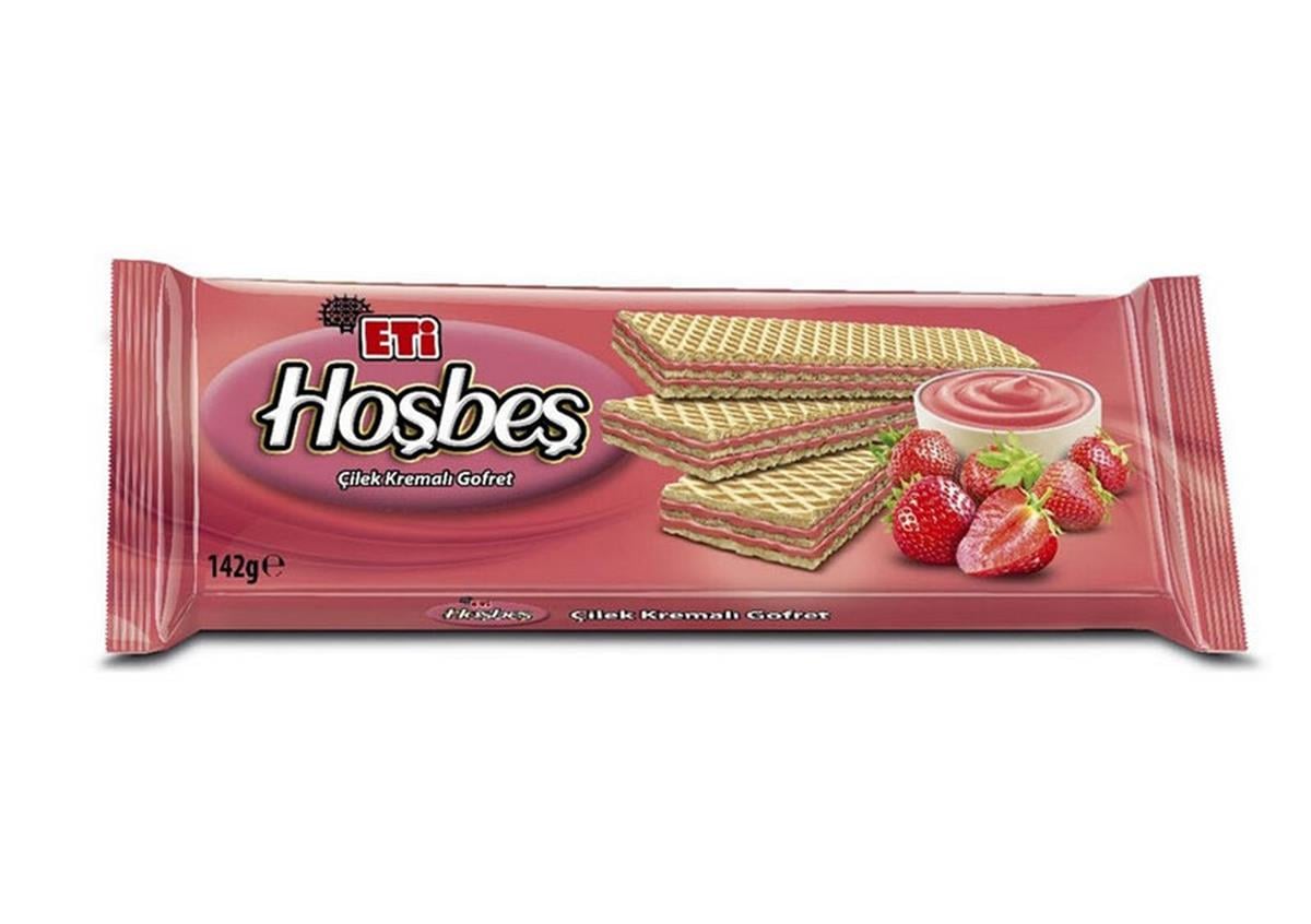 Eti Hoşbeş Çilek Kremalı Gofret 142 Gr 