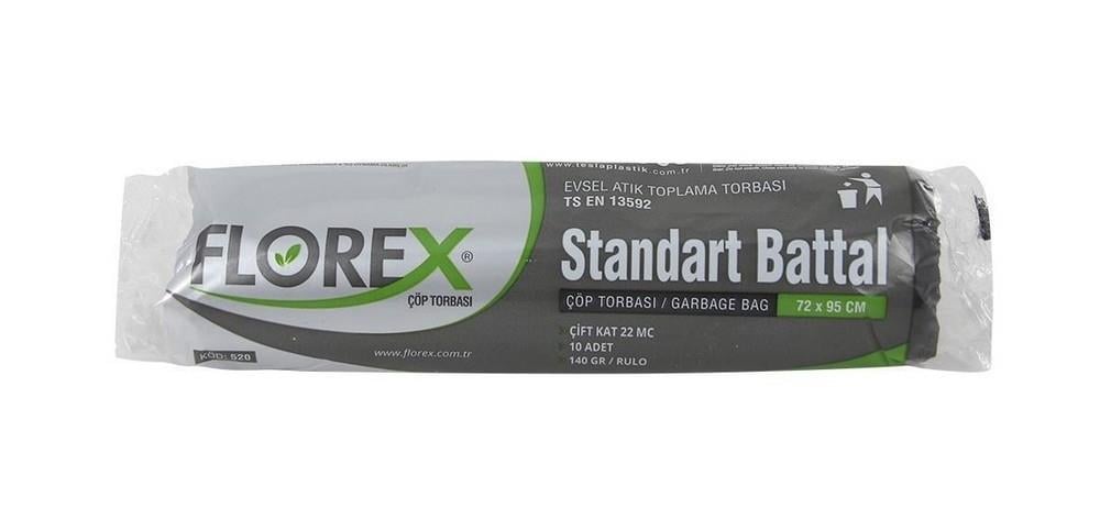 Florex Standart Çöp Torbası Battal Boy 72x95 Cm 10 Adetli 140 Gr