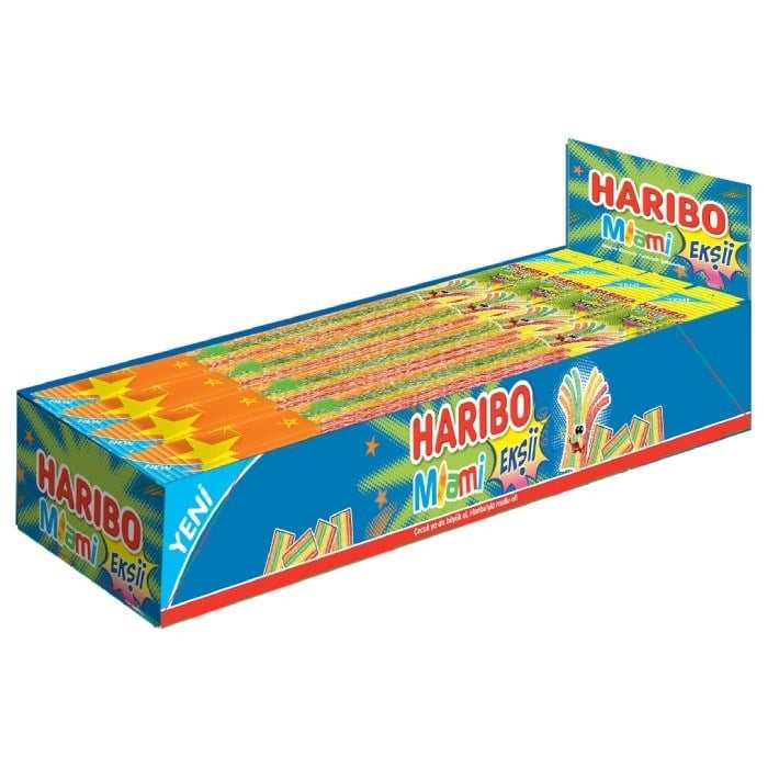 Haribo Ekşii Miami 15 Gr Yumuşak Metre Şeker x60 lı Paket
