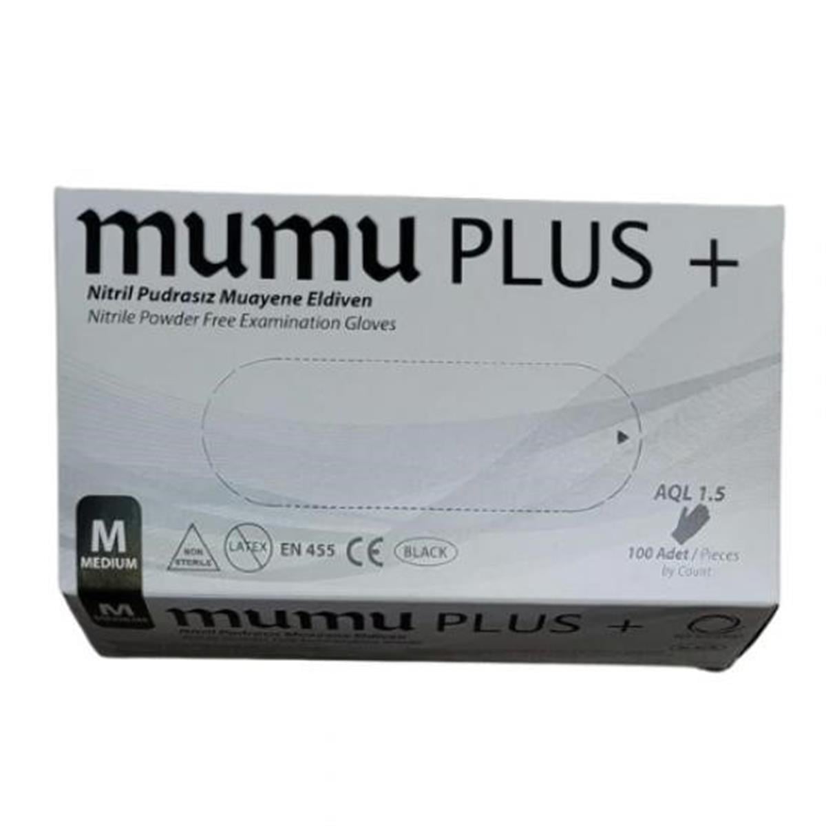 Mumu Plus+ Nitril Siyah Eldiven M Boy (Medium)
