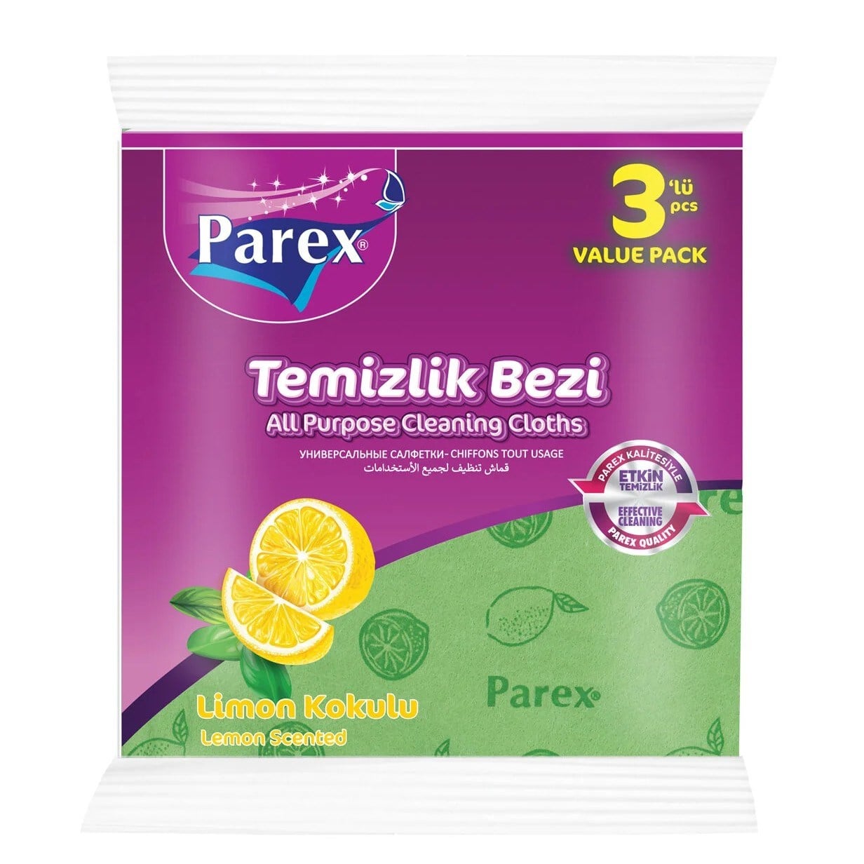 Parex Temizlik Bezi 3 lü Limon Kokulu