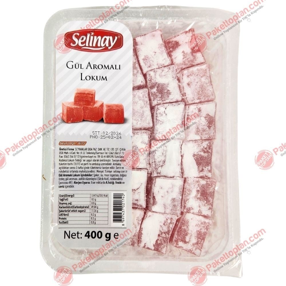 Selinay 400 Gr Lokum Gül Aromalı