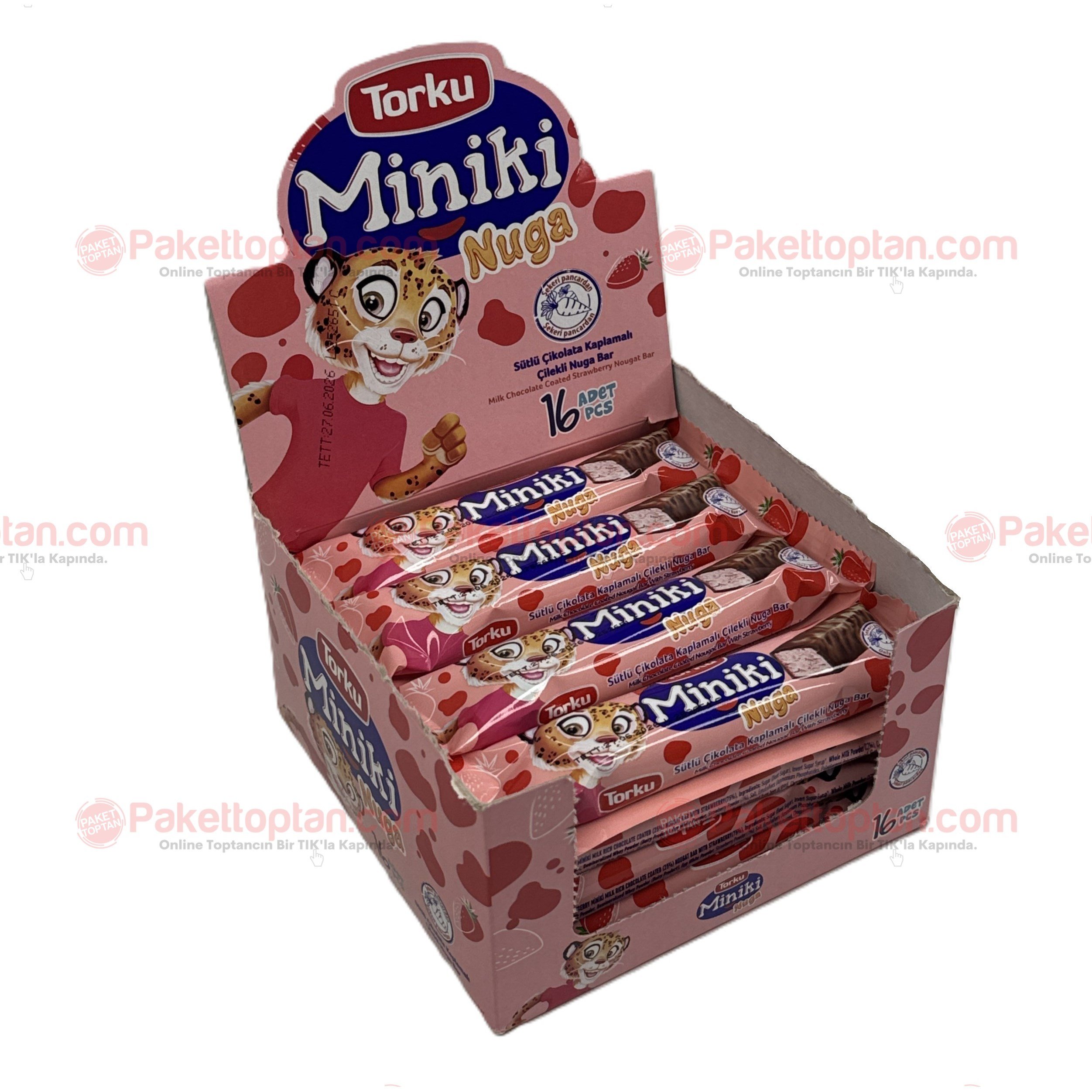 Torku Miniki Nuga 25 Gr Çilekli x16 lı Paket