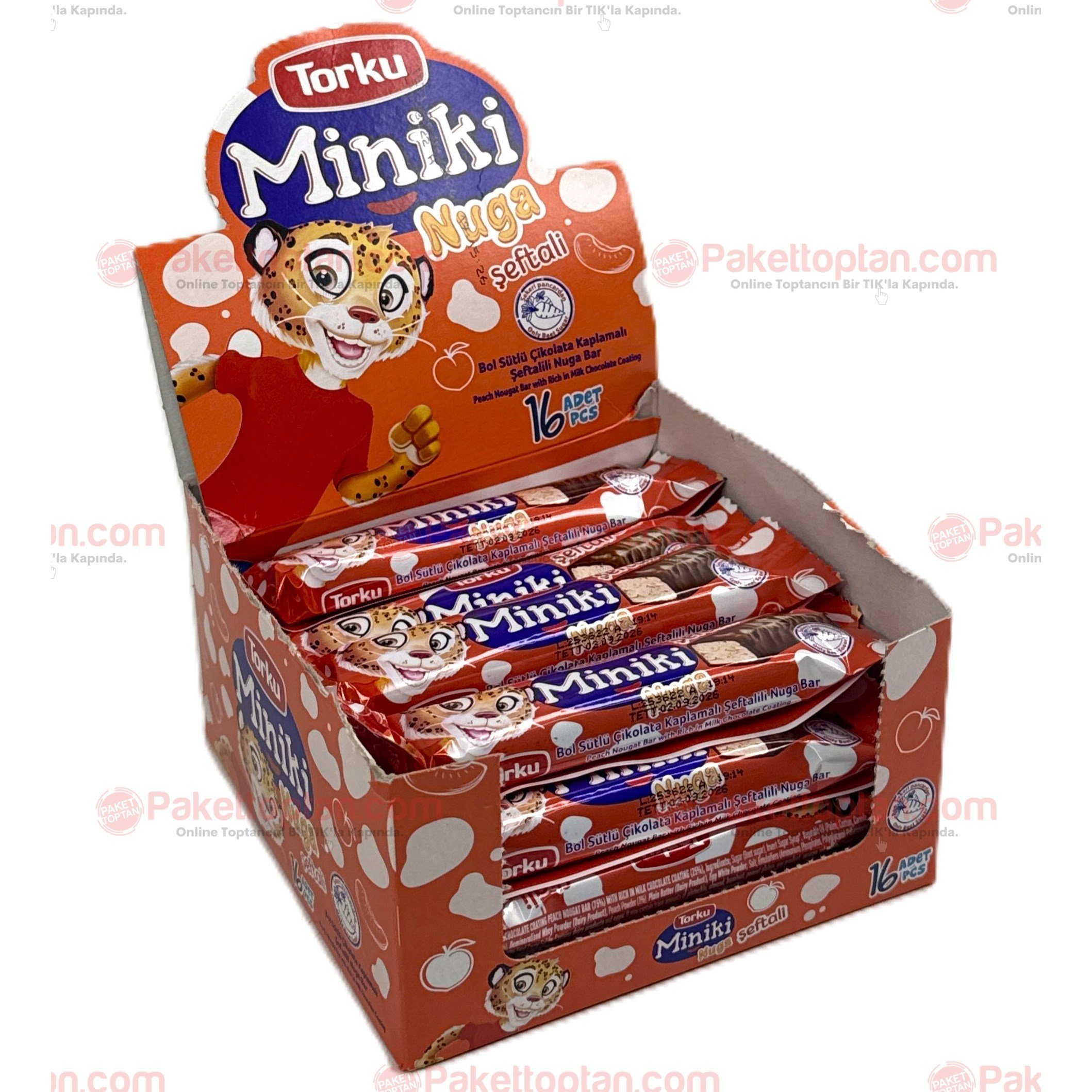 Torku Miniki Nuga 25 Gr Şeftalili x16 lı Paket