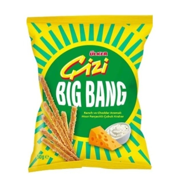 Ülker Çizi Çubuk Big Bang 50 Gr Ranch ve Cheddar Aromalı