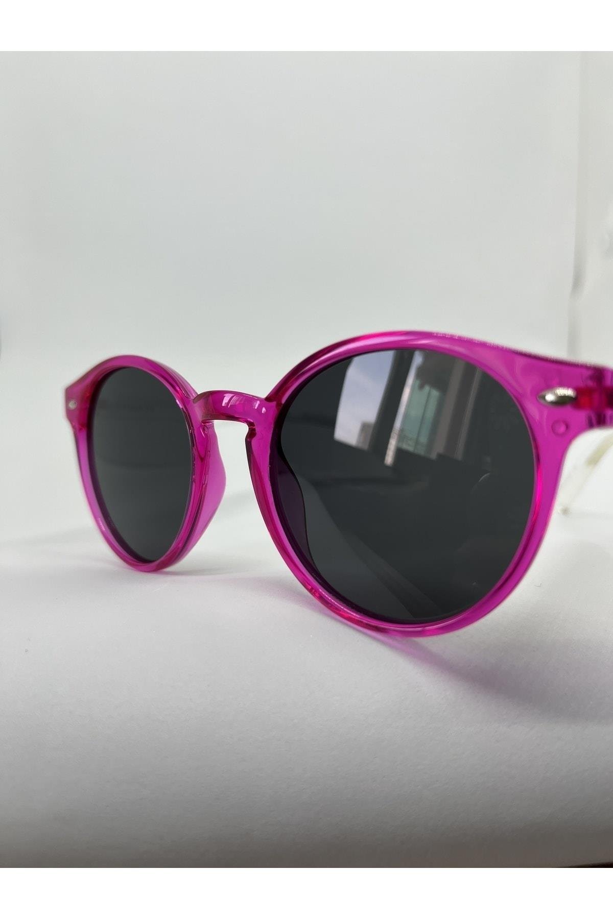 Kız Pembe Şeffaf Saplı Çocuk Güneş Gözlüğü 2-8 Yaş Polarize %100 Uv Korumalı Çocuk Güneş Gözlüğü