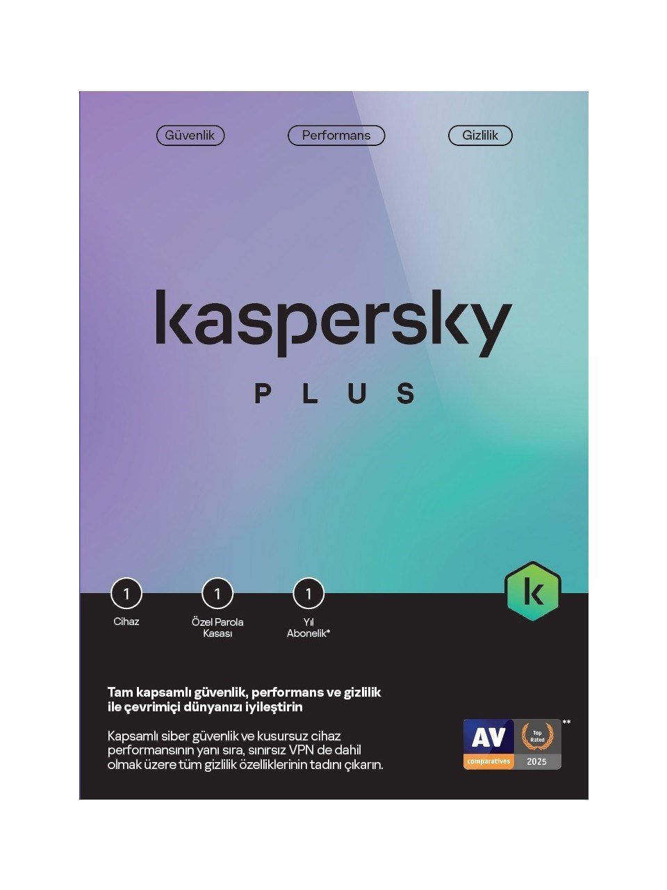Kaspersky Plus 1 Kullanıcı / 1 Yıl + Sınırsız VPN (Dijital Lisans)
