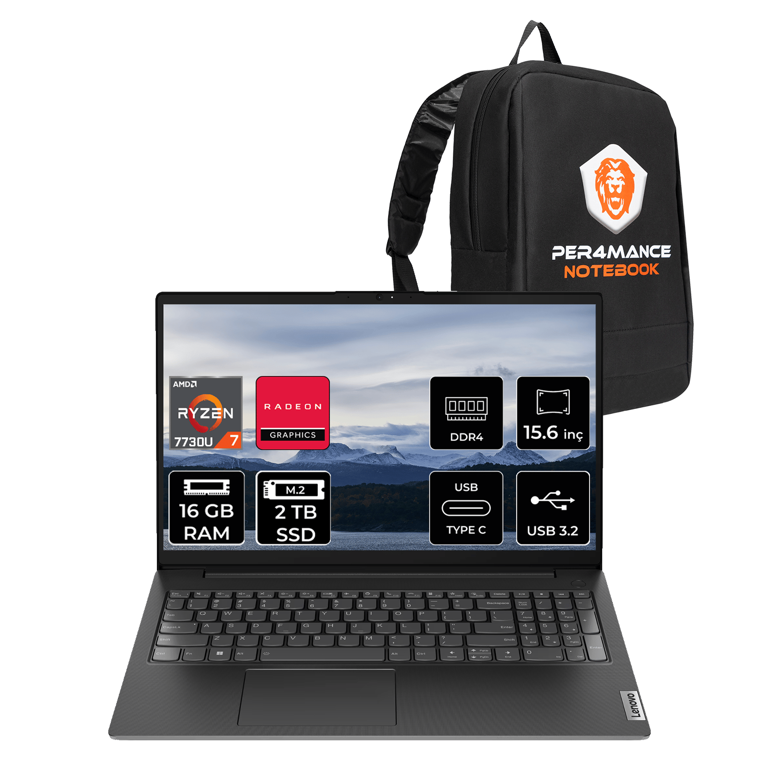 Lenovo V15 Gen 4 Amd Ryzen 7 7730U 16GB 2tb SSD 15.6