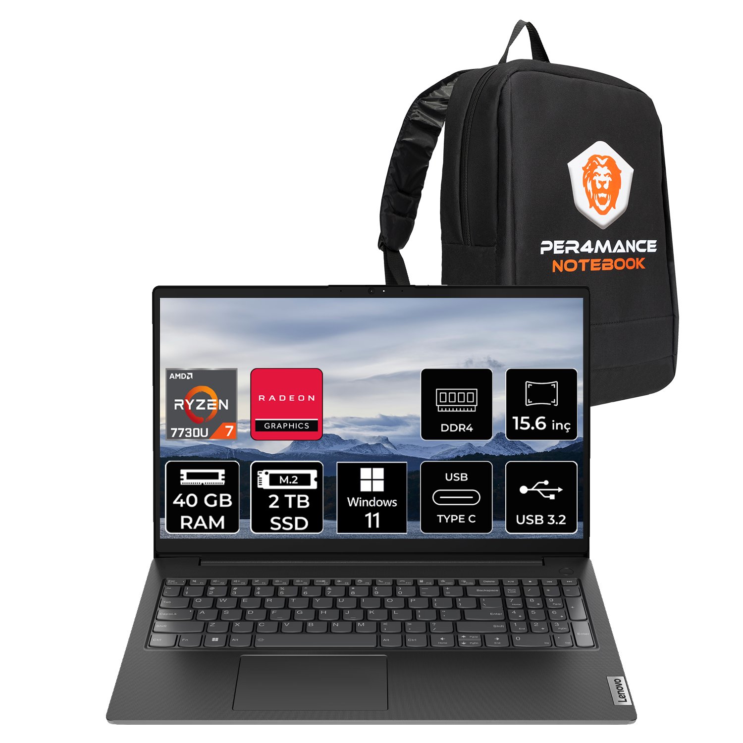 Lenovo V15 Gen 4 Amd Ryzen 7 7730U 40GB 2tb SSD 15.6