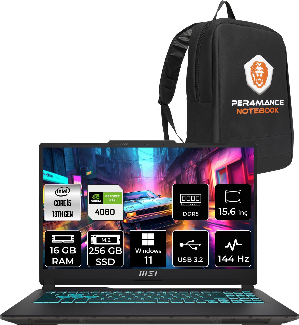 Msı Cyborg 15 Intel Core I5-13420H 16GB 256GB SSD RTX4060/8GB 15.6