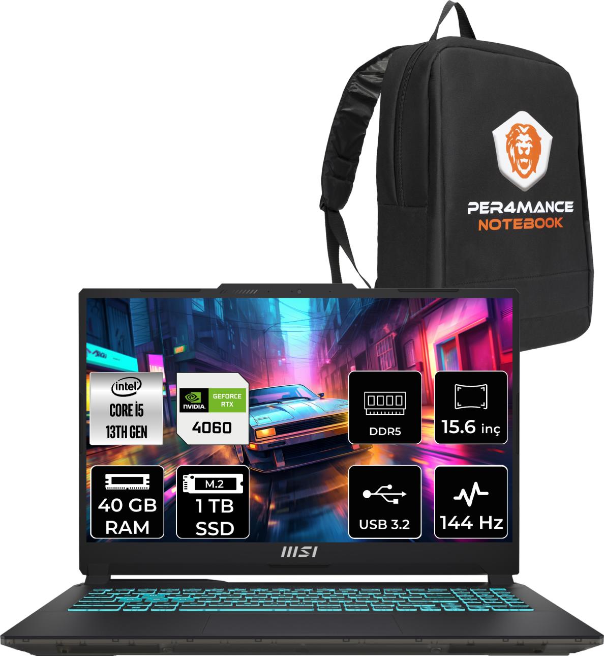 Msı Cyborg 15 Intel Core I5-13420H 40GB 1tb SSD RTX4060/8GB 15.6