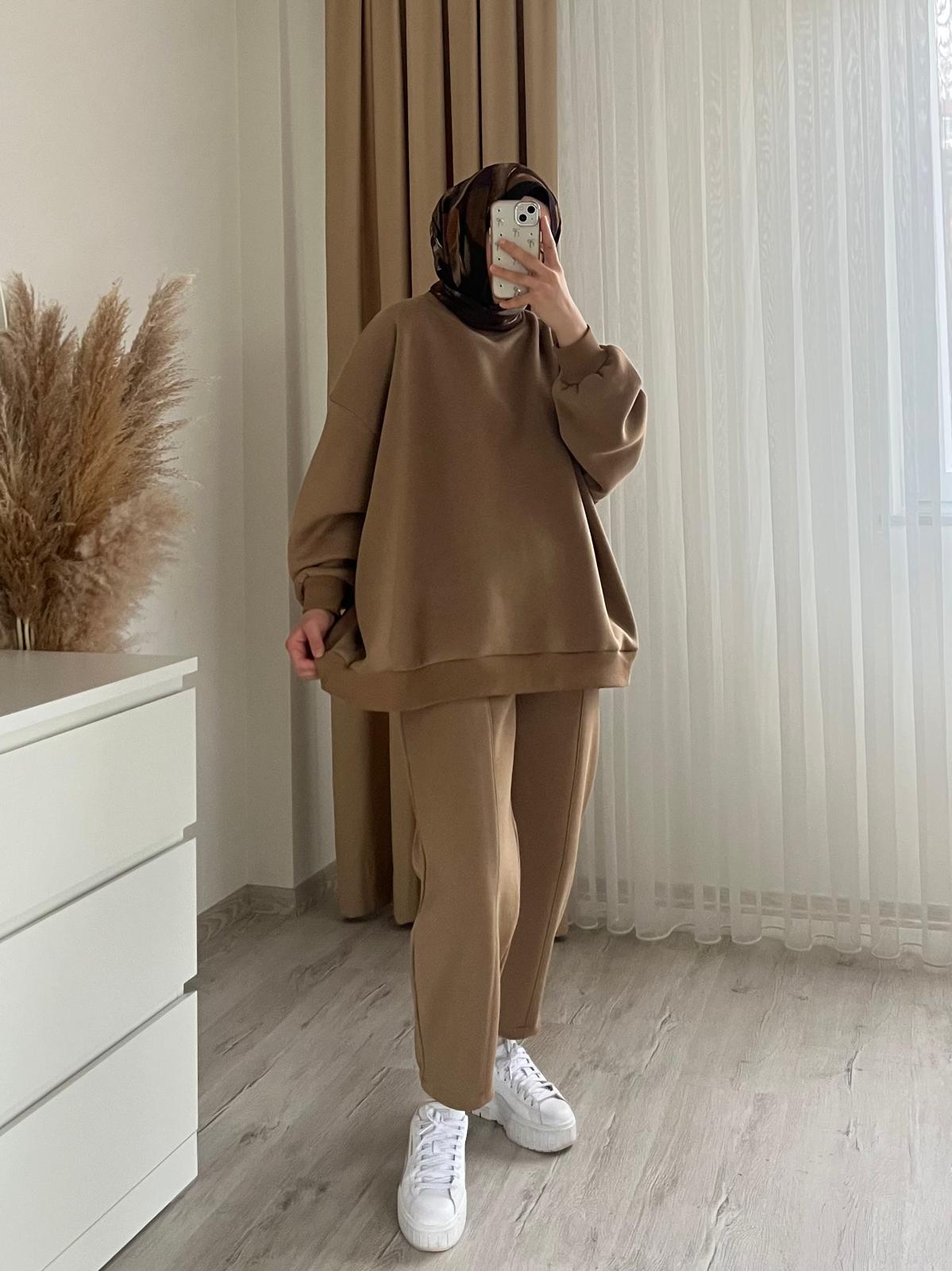 CAMEL 3 İPLİK OVERSİZE TAKIM