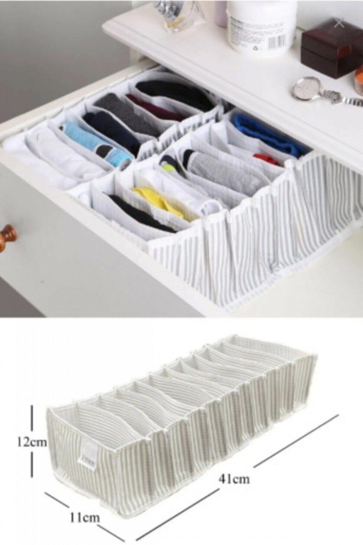 Akordiyon Organizer ( S ) Gri Gri Çizgili