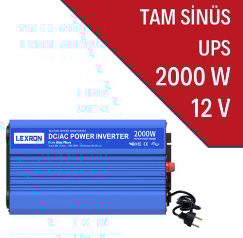 LEXRON 2000W-12V TAM SİNÜS İNVERTER (UPS)