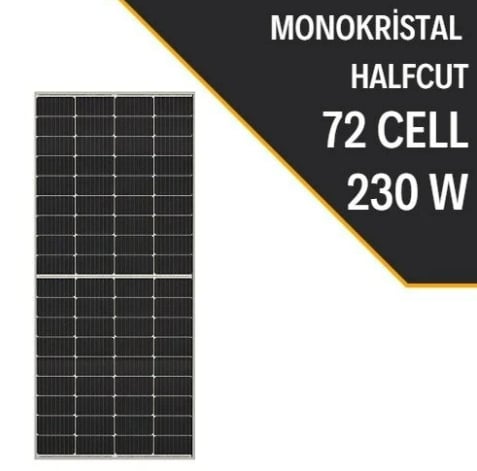 LEXRON 230W HALF CUT MONOKRİSTAL GÜNEŞ PANELİ