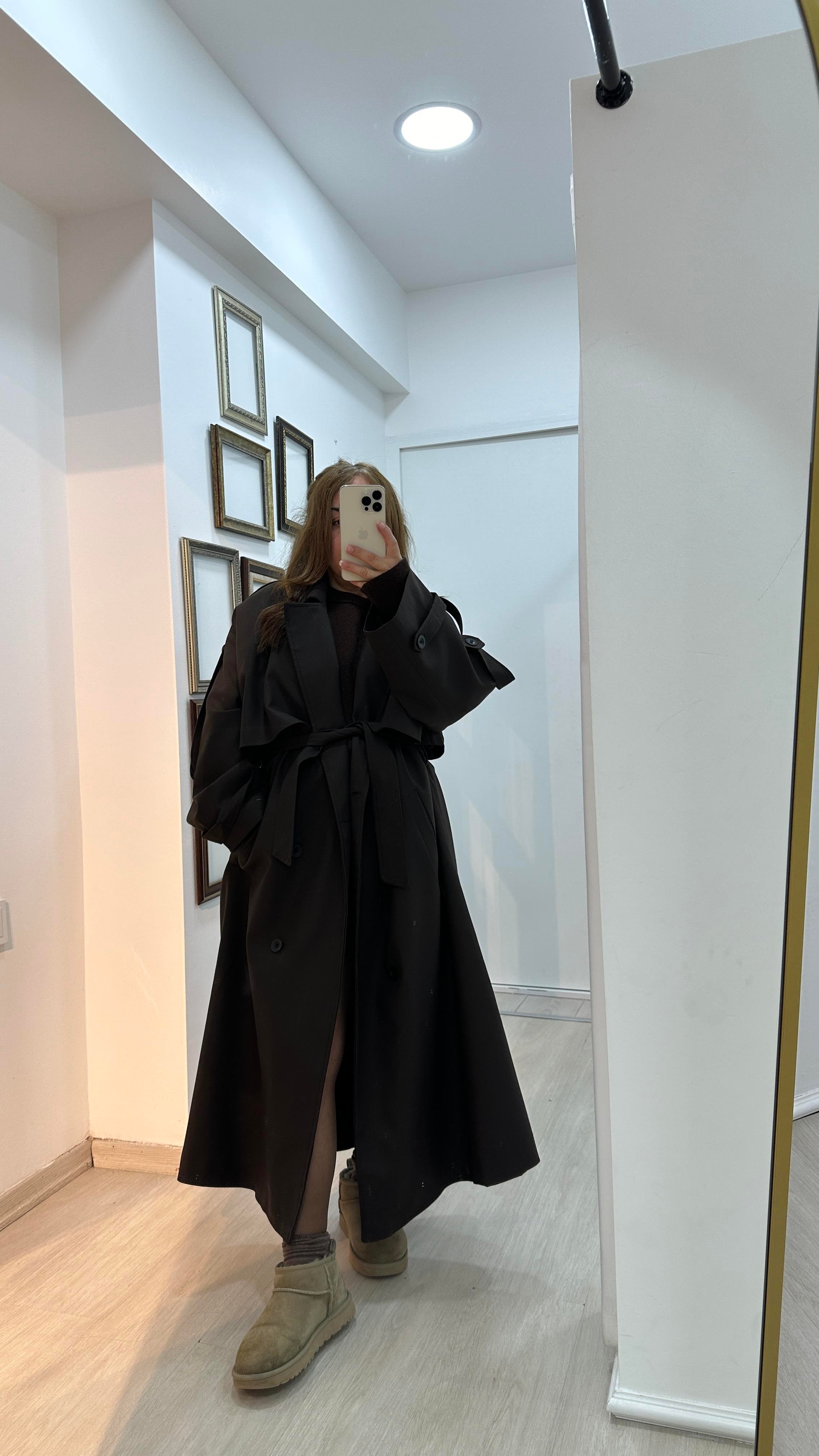 Oversize Açık Kahve TrençkotTrençkot03-TRÇ0001
