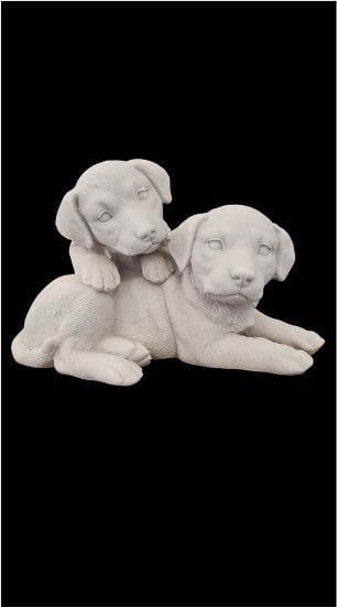 Köpek ve Yavrusu Ham Obje , Boyanabilir Polyester