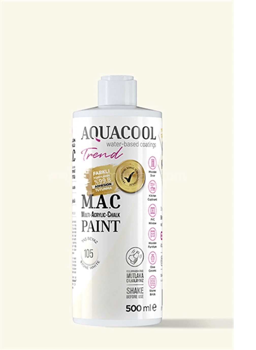 Aquacool Trend M.A.C Su Bazlı Taş Beyaz 105 500 ML