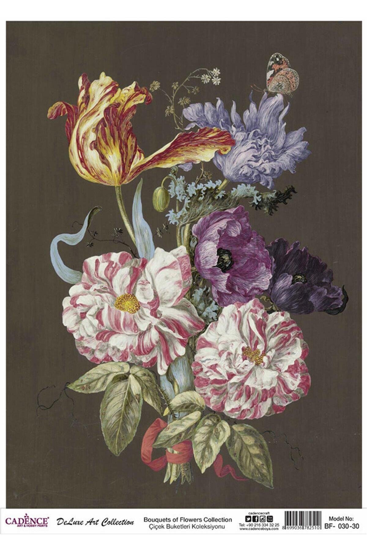 CADENCE ÇİÇEK BUKETLERİ PİRİNÇ DEKOPAJ KOLEKSİYONU BF 030 30X42CM