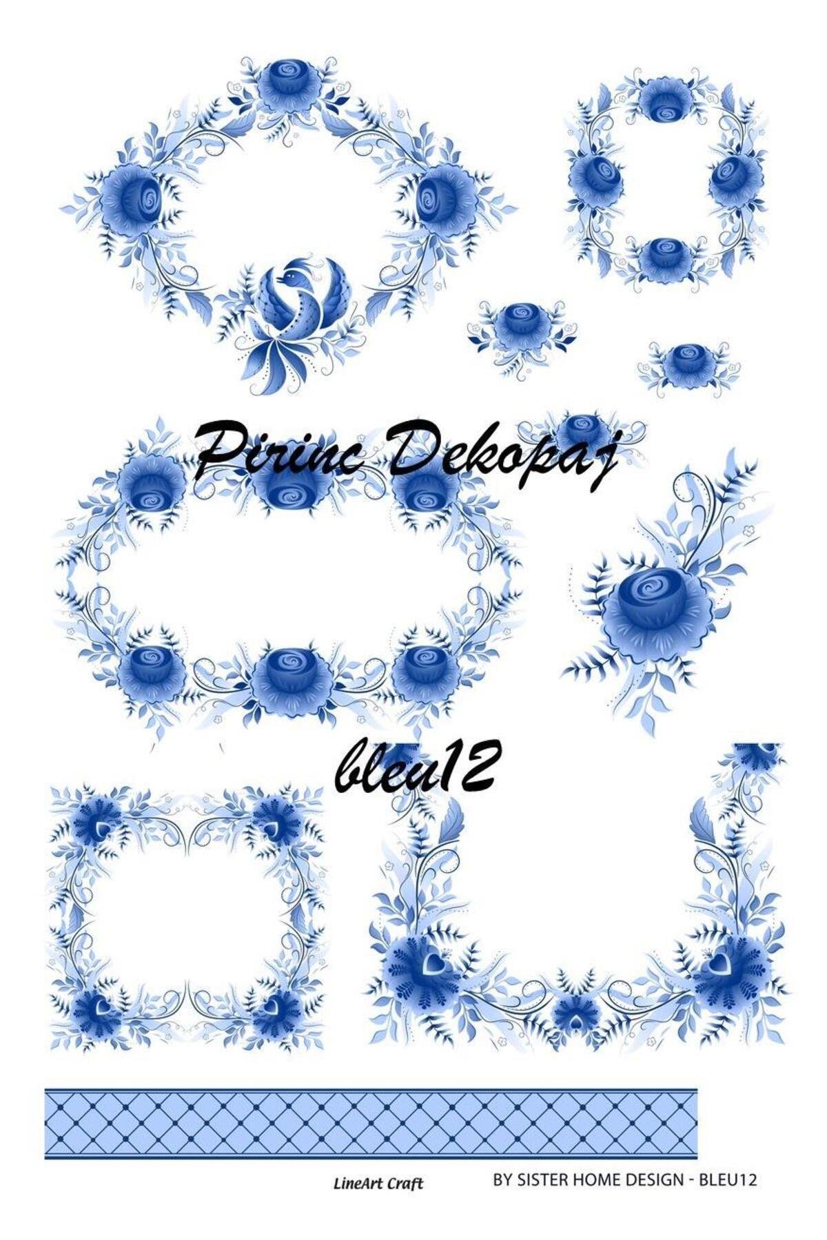 Lineart Pirinç Dekopaj Blue 12