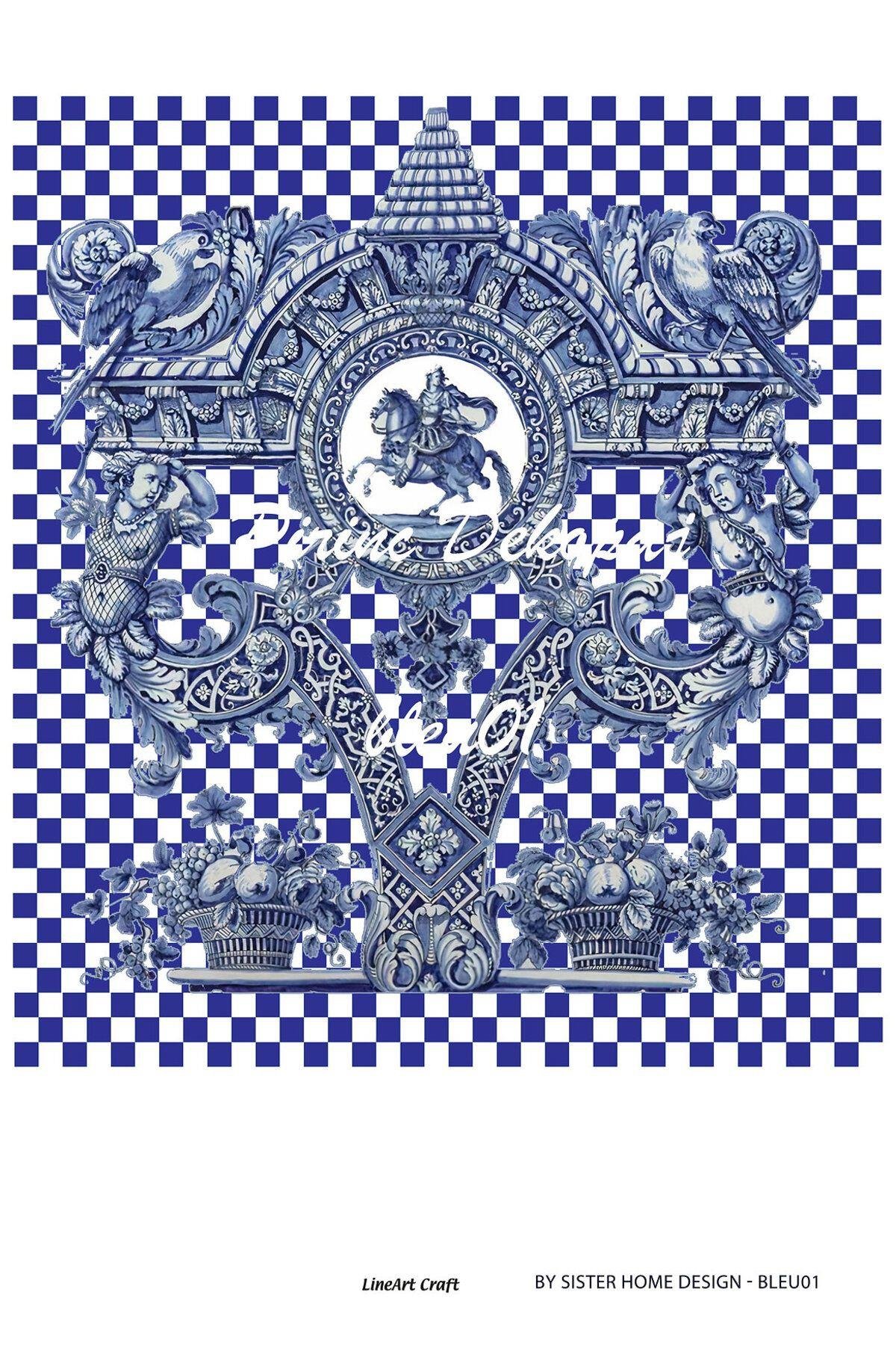 Lineart Pirinç Dekopaj Blue01