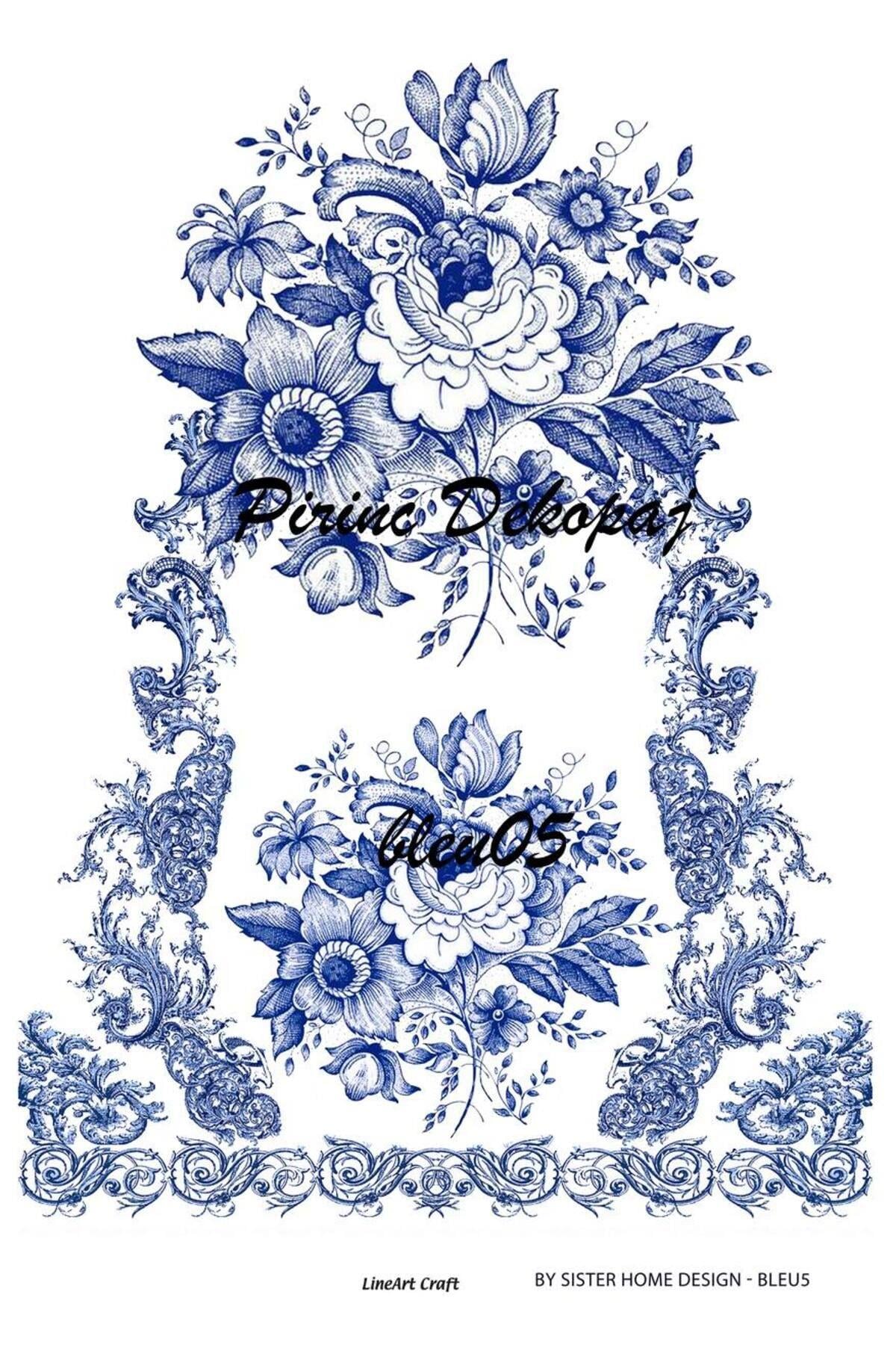 Lineart Pirinç Dekopaj Blue5