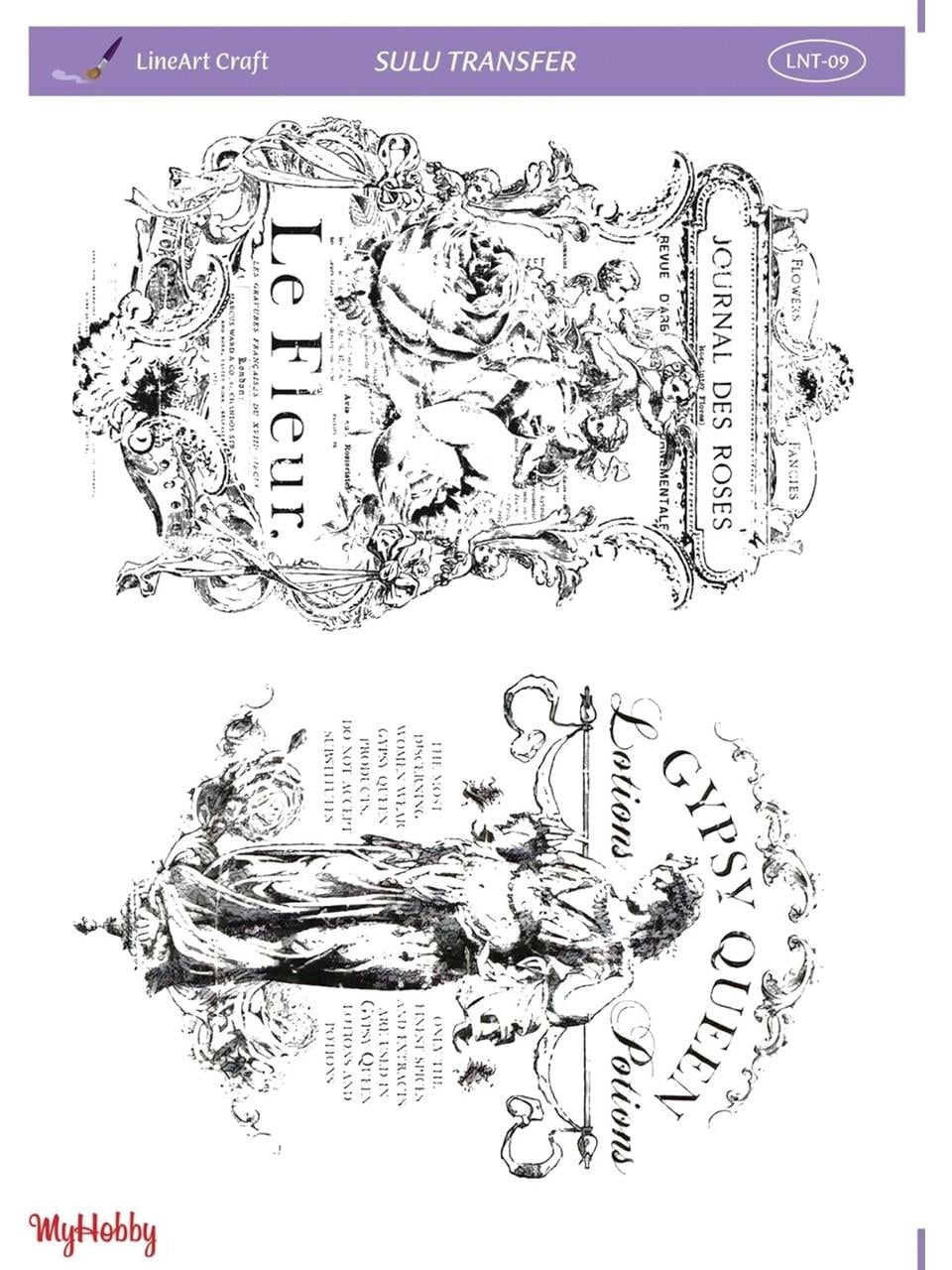 LineArt Sulu Transfer 25x35cm Vintage Temalı LNT09