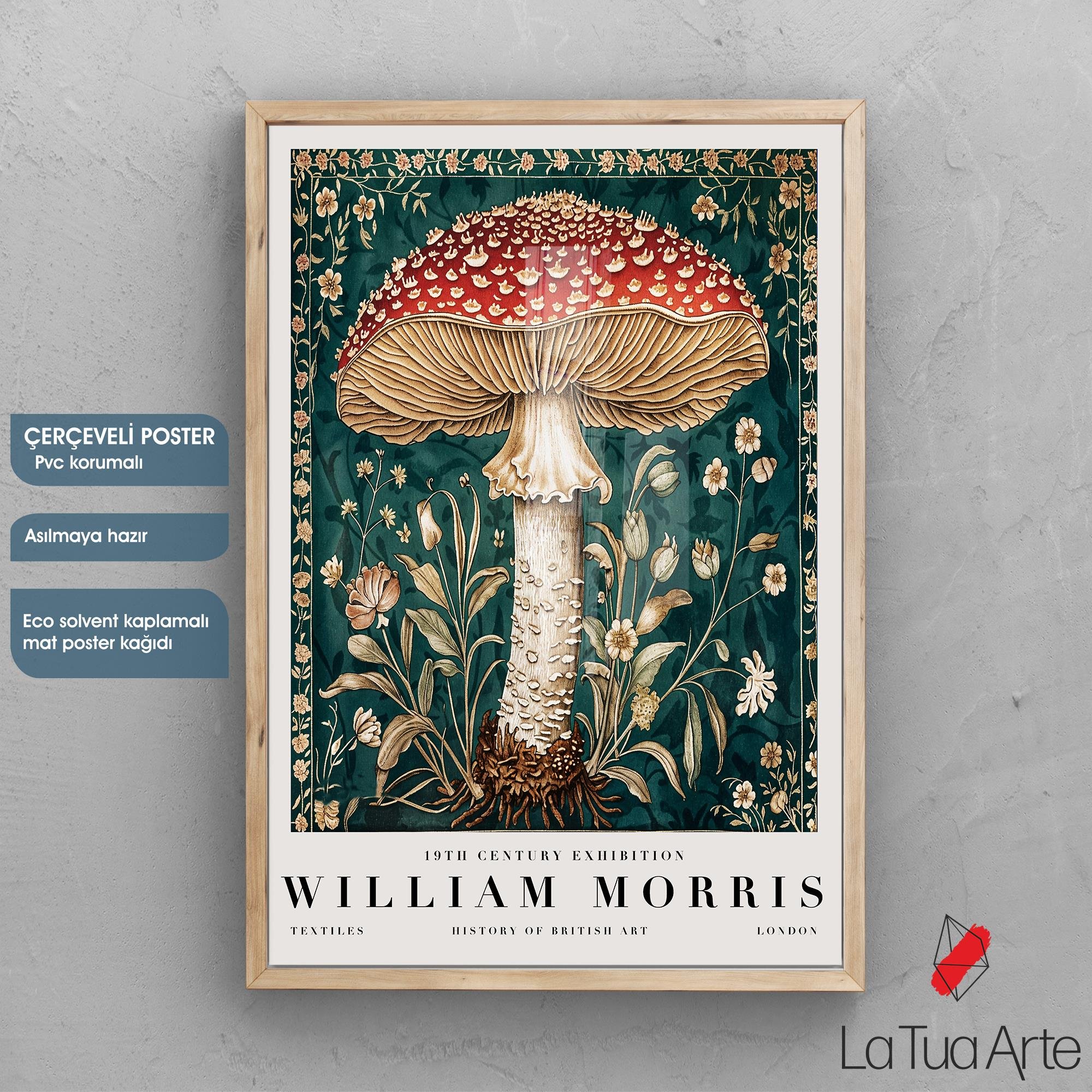 WILLIAM MORRIS-KIRMIZI MANTAR